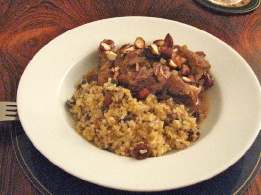 lamb tagine with dates and almonds